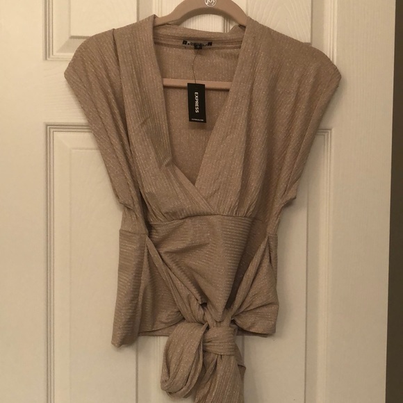 Express Tops - Express gold wrap top